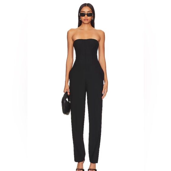 NWT Aitana Corset Jumpsuit in BlackNBD strapless pantsuit